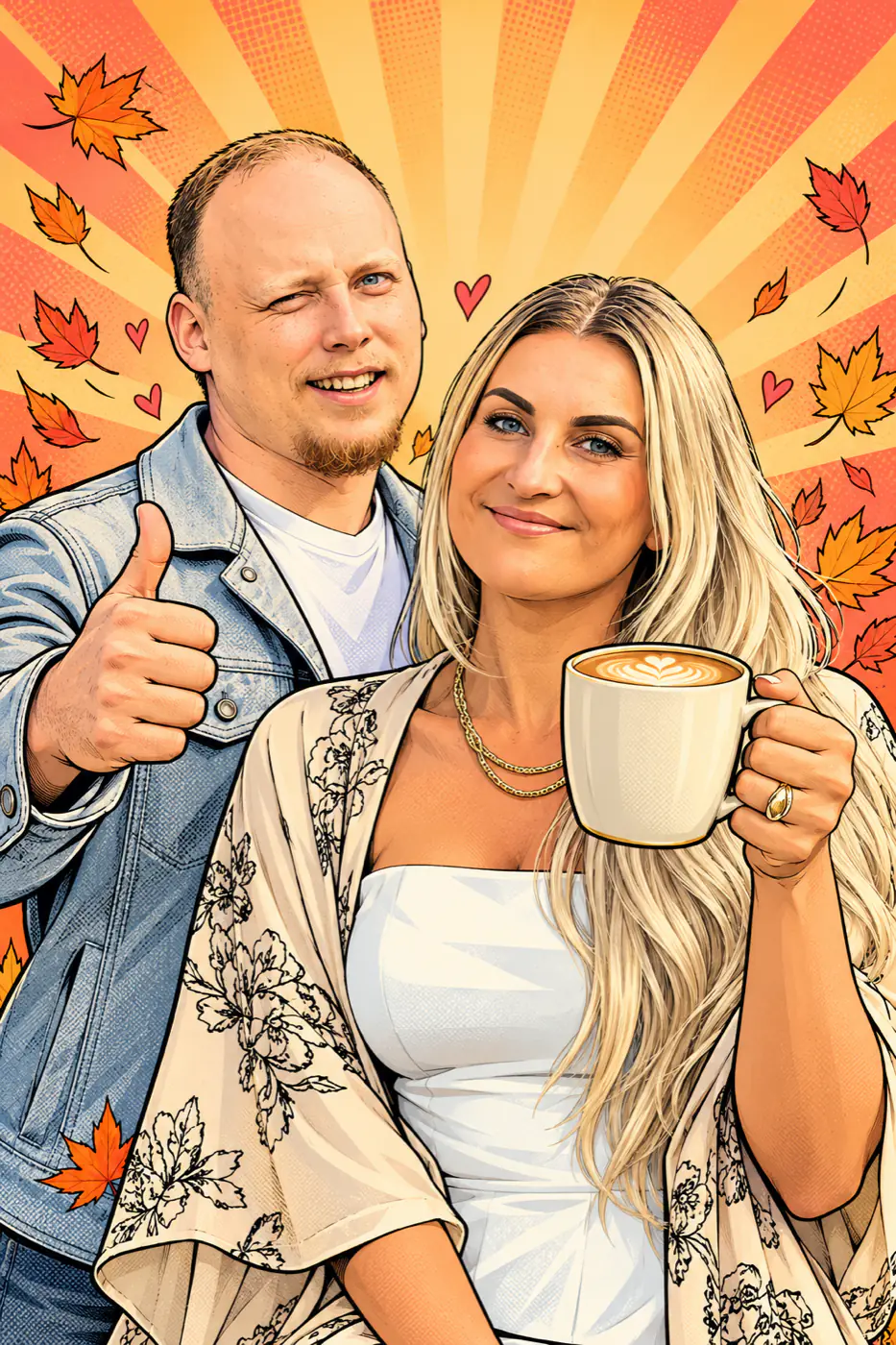 Elīna un Matīss komiksa vāka zīmējumā