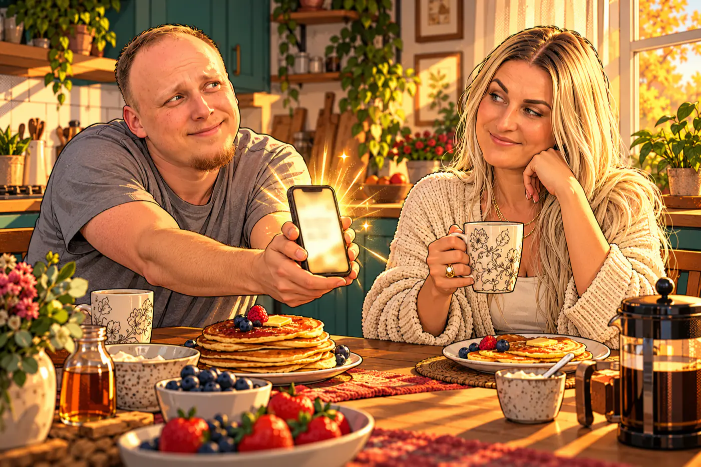 Matīss pasniedz telefonu